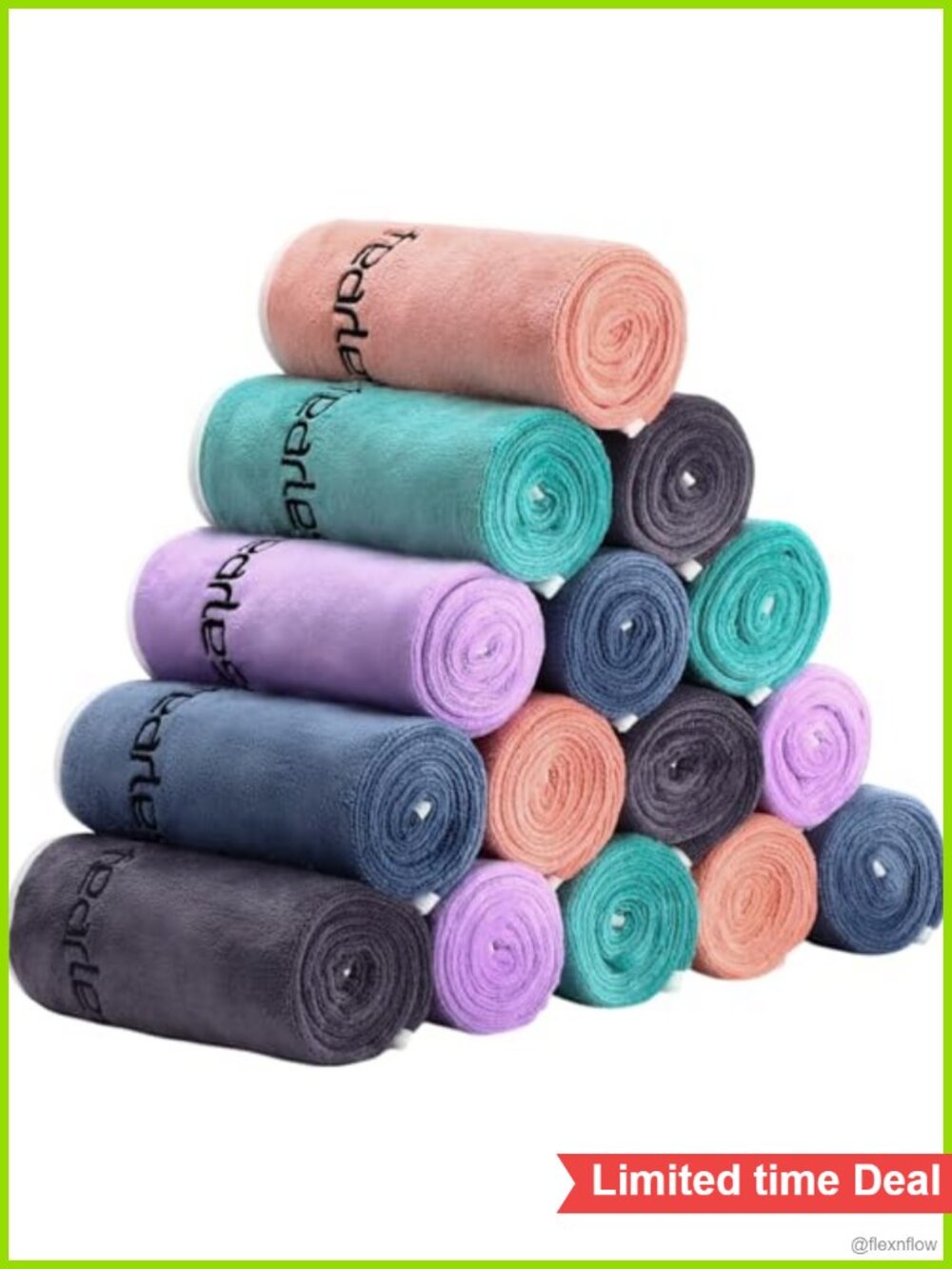 15 Pack Microfiber Gym Towels 30x14 Yoga Workout Sweat Towel Set